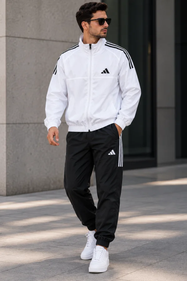 Мъжки спортен екип adidas в бяло и черно