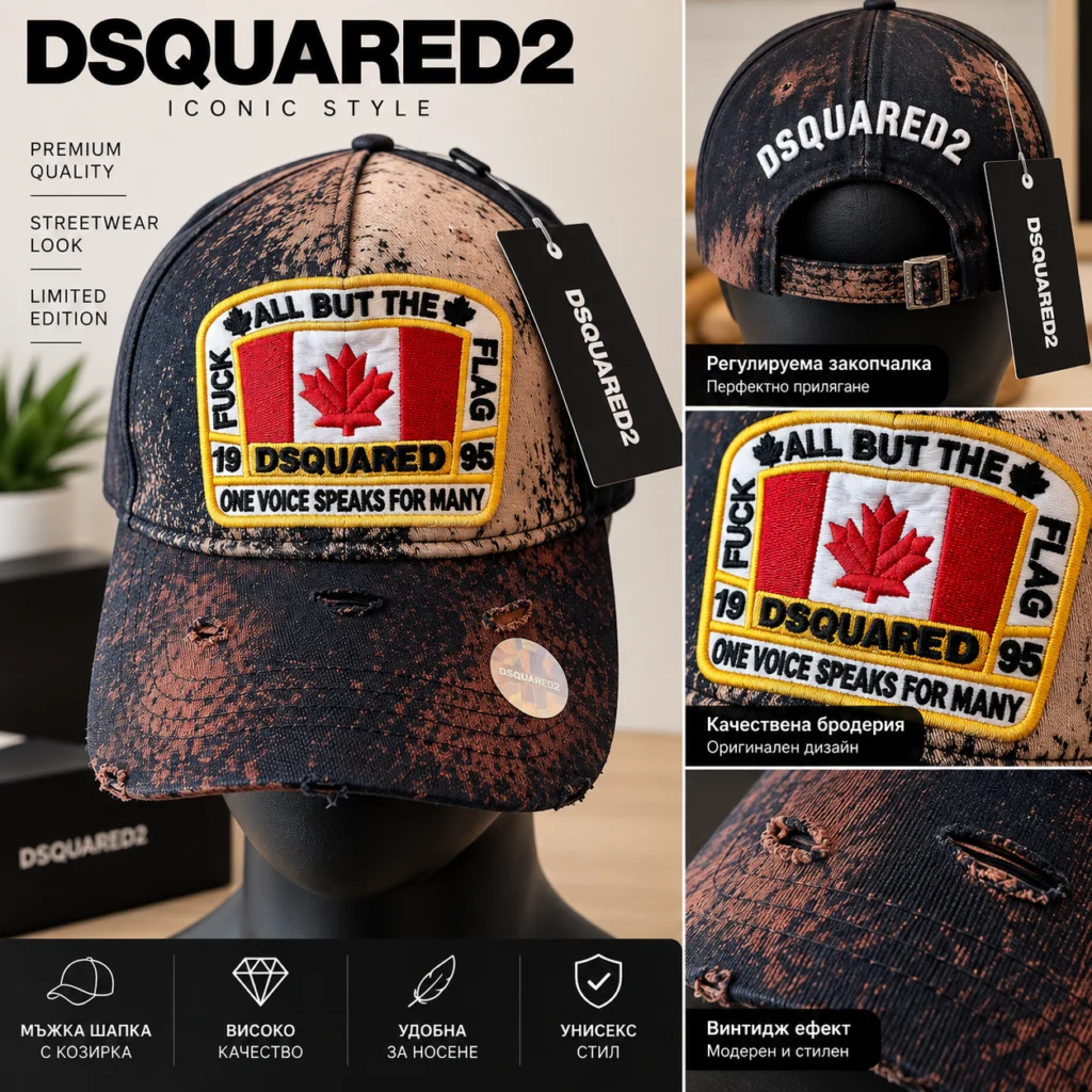 Мъжка шапка Dsquared2 – Canada Patch