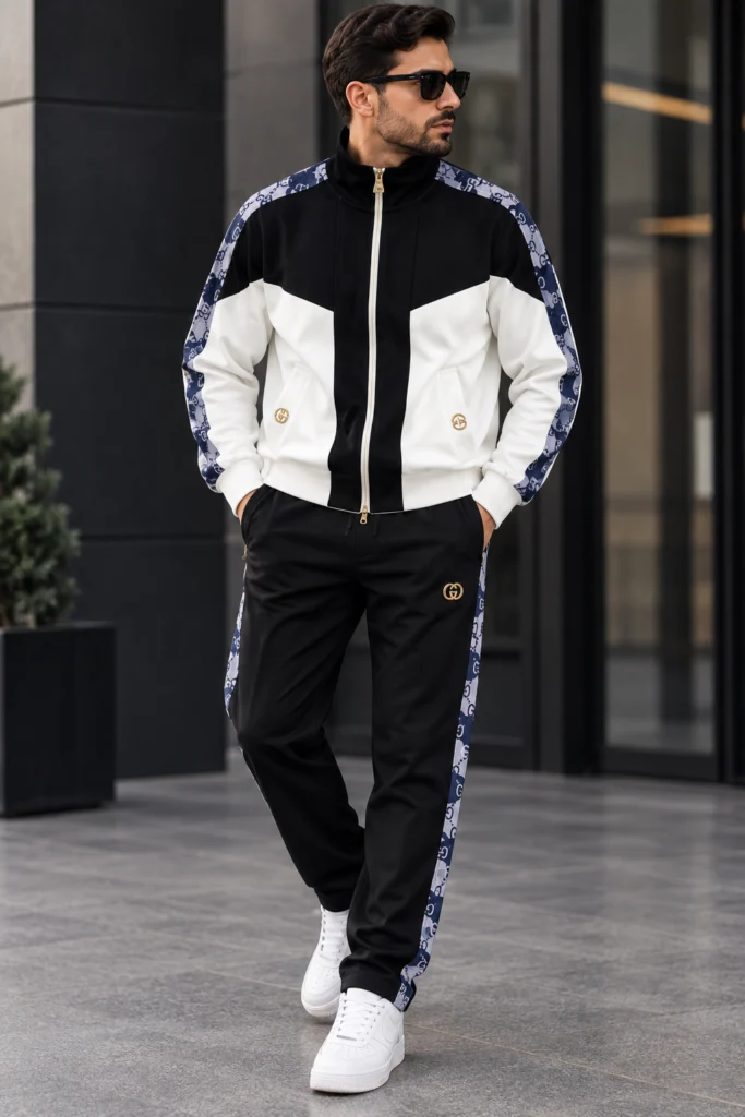 Мъжки висококачествен спортен екип Gucci с GG детайли