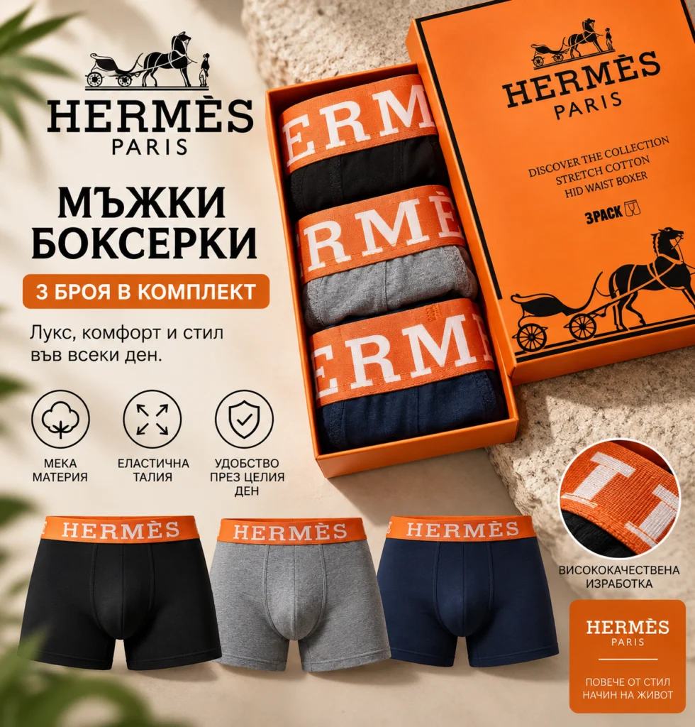 Мъжки боксерки Hermès – 3 броя