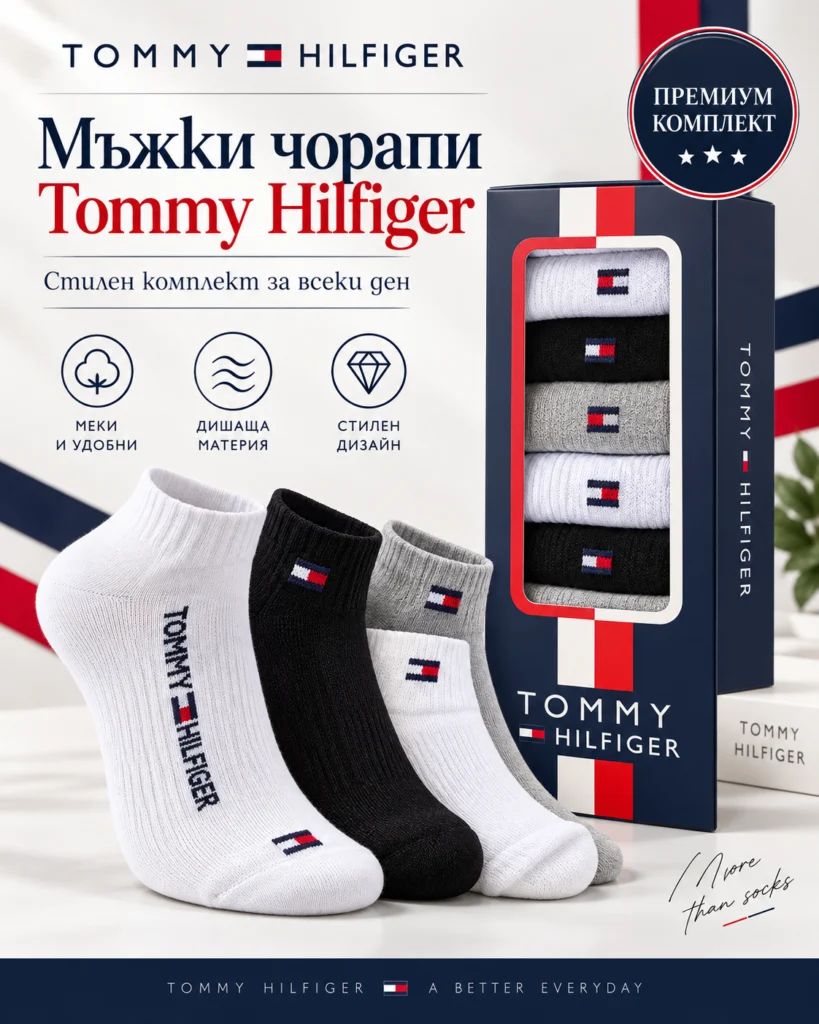 Мъжки чорапи Tommy Hilfiger – 6 броя
