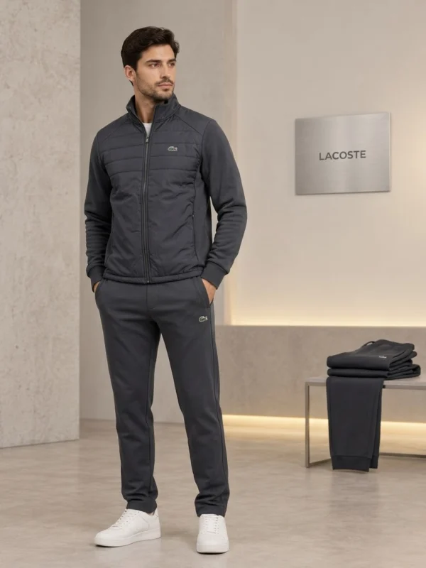 Мъжки спортен екип Lacoste в графитено сиво
